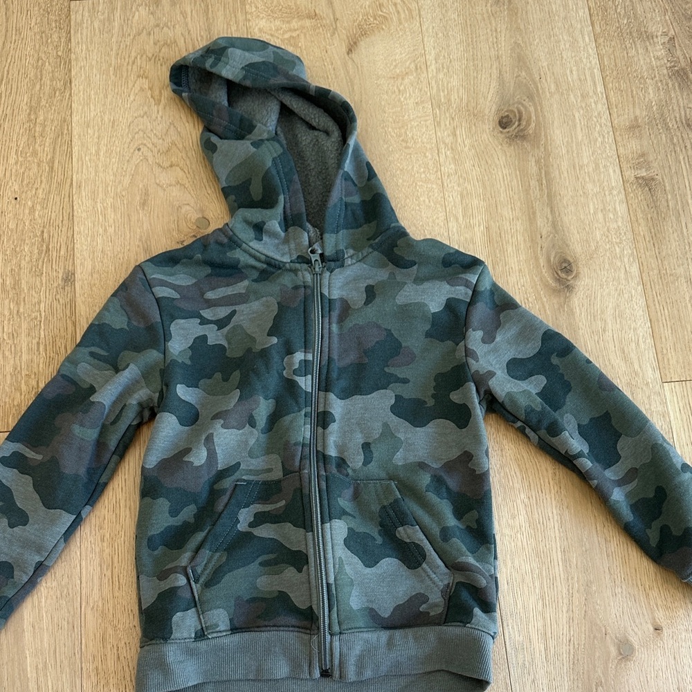 Cat & Jack Green Camouflage Kids Hoodie